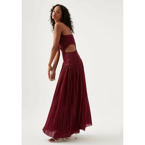 NEW Aje Laurier Wave Maxi Dress Burgundy 6 US - Picture 13 of 17